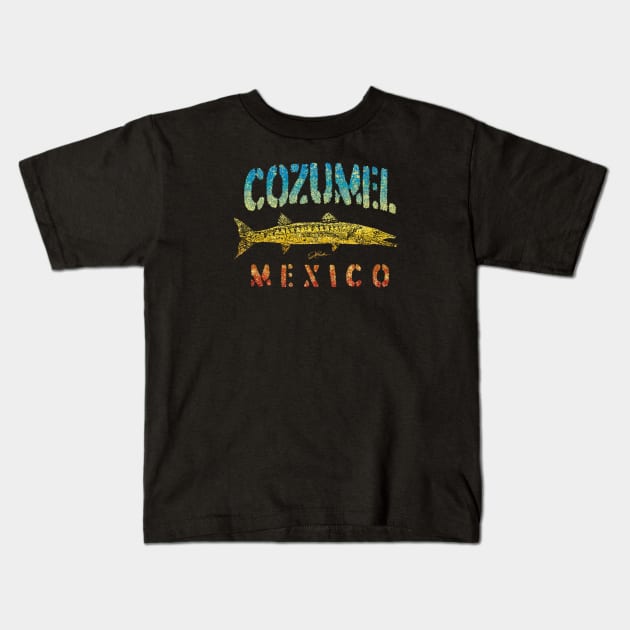 Cozumel, Mexico, Great Barracuda Kids T-Shirt by jcombs